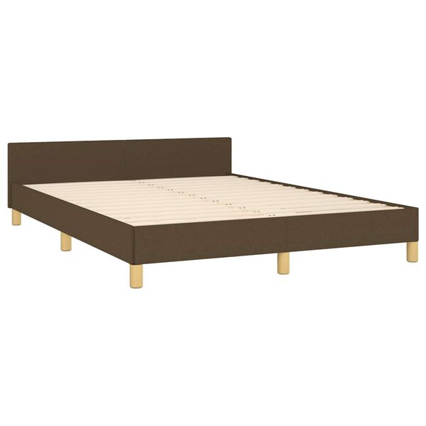vidaXL Posteljni okvir brez vzmetnice temno rjav 140x190 cm blago