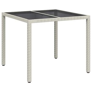 vidaXL Vrtna miza Bela 90 x 90 x 75 cm poli ratan