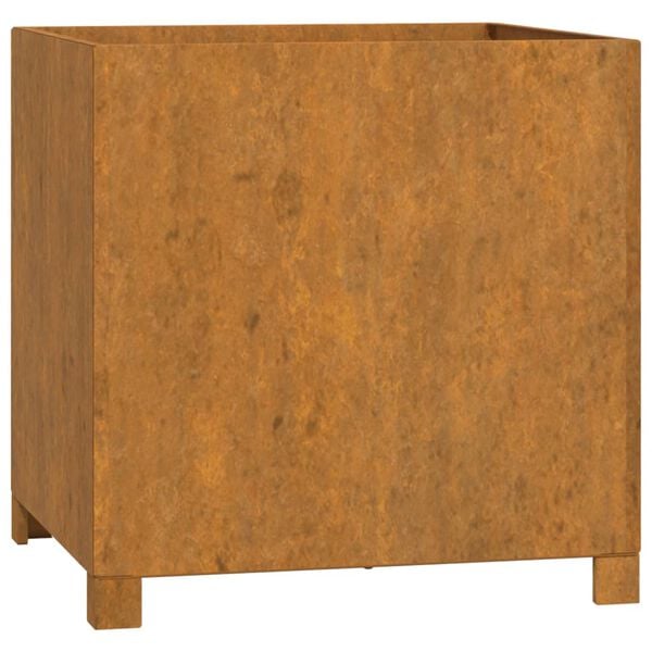 vidaXL Cvetlično korito z nogami zarjavelo 50x50x50 cm corten jeklo