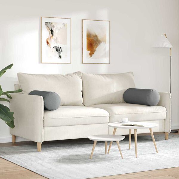 vidaXL Blazine 2 pcs Temno siva Ø 25 x 70 cm blago