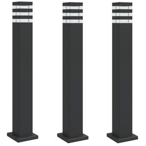 vidaXL Zunanja talna svetilka 3 kosi črna 80 cm aluminij
