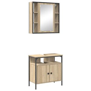 vidaXL Komplet pohi&scaron;tva za kopalnico 2 pcs Rjava Konstruiran les