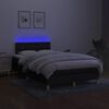 vidaXL Box spring postelja z vzmetnico LED črna 120x200 cm blago