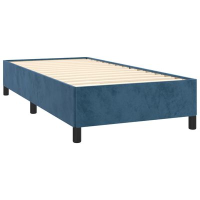vidaXL Box spring postelja z vzmetnico temno modra 100x200 cm žamet