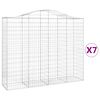 vidaXL Obokane gabion košare 7 kosov 200x50x160/180cm pocinkano železo