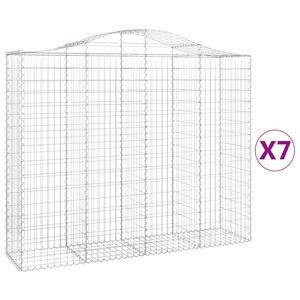 vidaXL Obokane gabion ko&scaron;are 7 kosov 200x50x160/180cm pocinkano železo