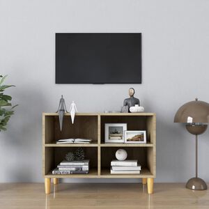 vidaXL TV omarica z lesenimi nogami sonoma hrast 69,5x30x50 cm