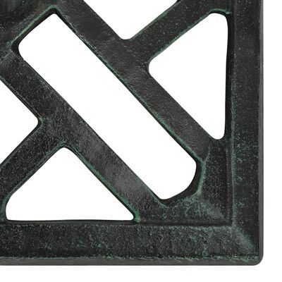 vidaXL Podstavek za senčnik zelen 44x44x31 cm lito železo