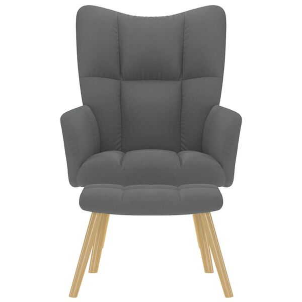 vidaXL Stol za spro&scaron;čanje s stolčkom za noge temno sivo blago