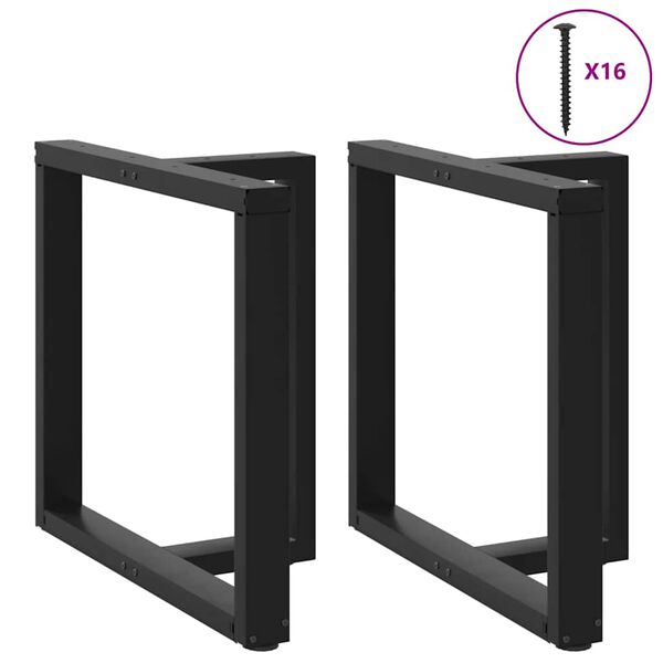 vidaXL Noge za jedilno mizo v obliki črke T, 2 kosa, črne, 80x35x(72-73) cm, jeklo