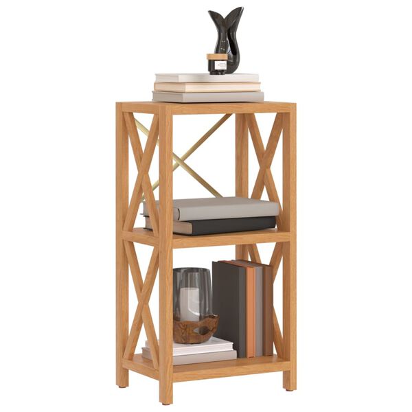 vidaXL Regal 3-nadstropni 40x30x78 cm trdna hrastovina