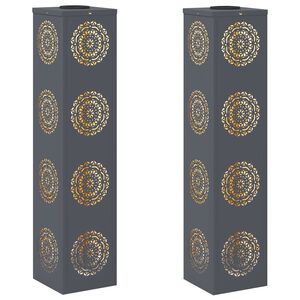 vidaXL Solarno LED svetilo za pot 2 kos Toplo bela 18 x 18 x 80 cm