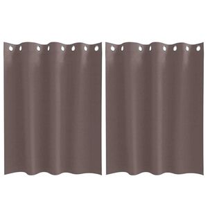 vidaXL Zavese za zatemnitev z obroči 2 pcs Temno rjava 140 x 140 cm