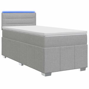 vidaXL Postelja boxspring z vzmetnico Svetlo siva 80 x 200 cm Blago