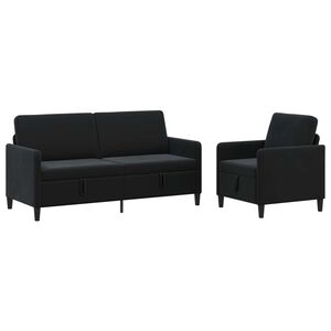 vidaXL Sofa set z shrambo 2 kos Črna Poliester