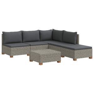 vidaXL 6 kos Ratan lounge set s blazinami GENDT Naravni rattan