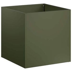 vidaXL Vrtni lonček Olivno zelena 20 x 20 x 20 cm Mlinjeni jeklo