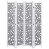 vidaXL Paravan 4-delni siv 140x165 cm trden les