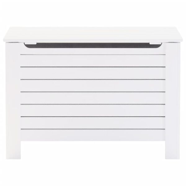 vidaXL &Scaron;katla za shranjevanje s pokrovom RANA bela 80x49x54cm borovina