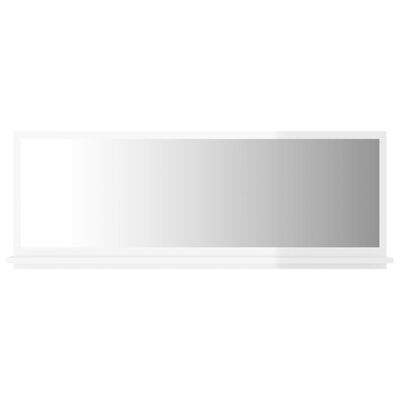 vidaXL Kopalniško ogledalo visok sijaj belo 100x10,5x37 cm iverna pl.