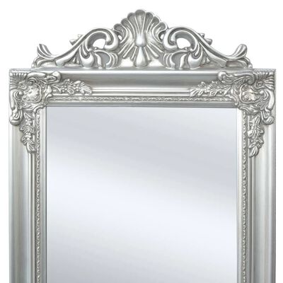 vidaXL Prostostoječe ogledalo baročni stil 160x40 cm srebrno