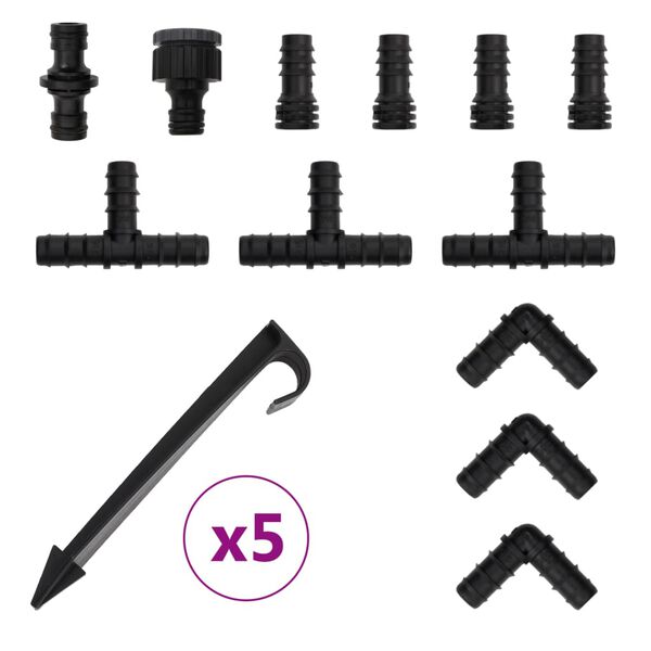 vidaXL Vrtna namakalna cev črna 0,6" 10 m guma