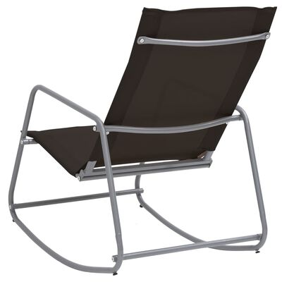 vidaXL Vrtni gugalni stol črn 95x54x85 cm tekstil