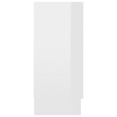 vidaXL Vitrina visok sijaj bela 120x30,5x70 cm iverna plošča