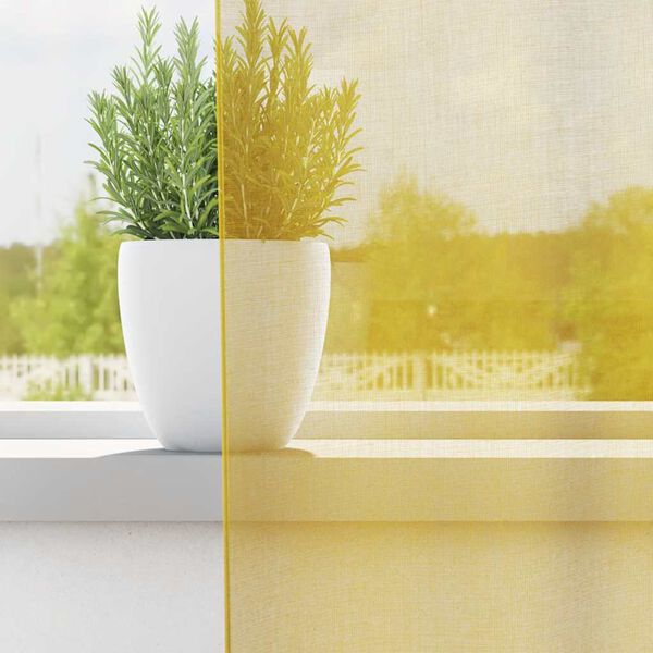 vidaXL Voile zavese z vponkami 2 kosa rumena