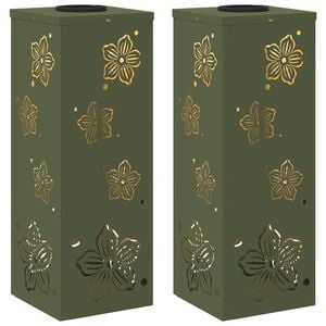 vidaXL Solarno LED svetilo za pot 2 kos Toplo bela 18 x 18 x 50 cm