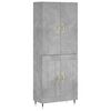 vidaXL Visoka komoda betonsko siva 69,5x34x180 cm inženirski les