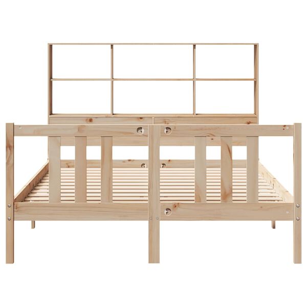 vidaXL Knjižna postelja brez vzmetnice 120x200 cm trdna borovina