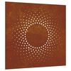 vidaXL Vrtna stenska dekoracija 55x55 cm corten jeklo sonce