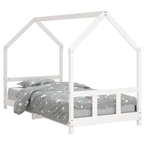 vidaXL Otro&scaron;ki posteljni okvir bel 90x190 cm trdna borovina