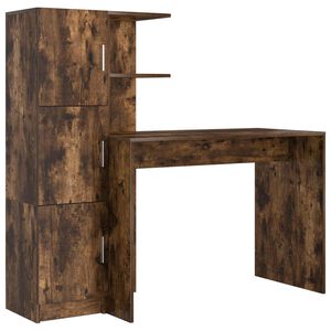 vidaXL Miza Dimljeni oreh 133,5 x 50 x 124 cm 2 kos