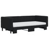 vidaXL Izvlečna dnevna postelja z vzmetnicami črna 90x190 cm žamet
