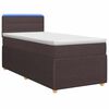 vidaXL Postelja boxspring z vzmetnico Temno rjava 90 x 200 cm Blago