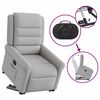 vidaXL Električni naslanjač s funkcijo vstajanja svetlo siv blago