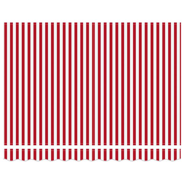 vidaXL Retraktilna tenda Rdeča in bela 350 x 250 cm