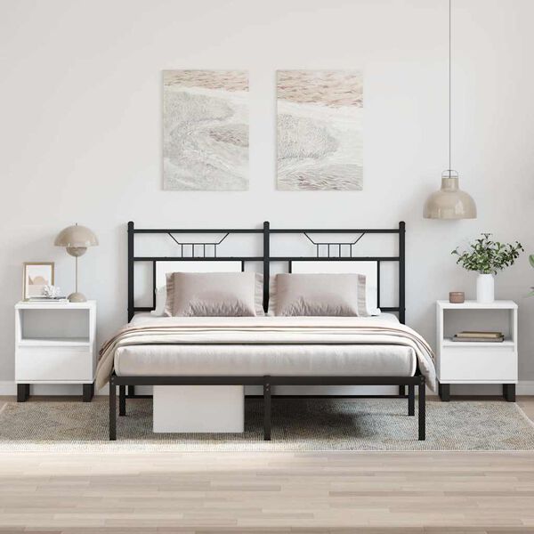 vidaXL Nočna omarica 2 kosa bela 40x35x50 cm inženirski les