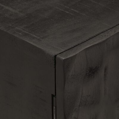 vidaXL Nočna omarica črna 40x30x50 cm trden mangov les in železo