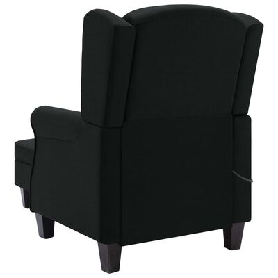 vidaXL Masažni stol s stolčkom za noge črno blago