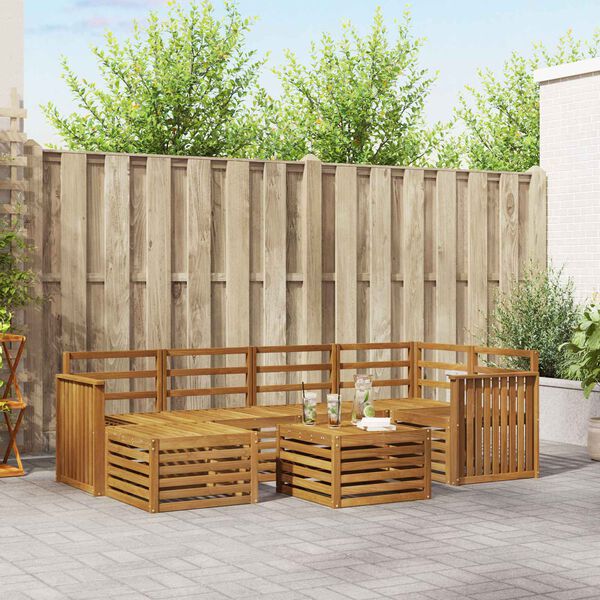 vidaXL Sedežne garniture Naravna Masiven les akacije