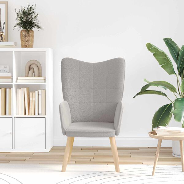 vidaXL fotelj Svetlo siva 62 x 67 x 95,5 cm Sherpa tkanina