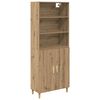 vidaXL Visok predalnik Umetni hrast 69,5 x 32,5 x 180 cm