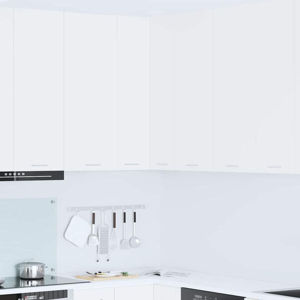 vidaXL Viseča omarica z vrati Bela 57 x 57 x 100 cm Konstruiran les