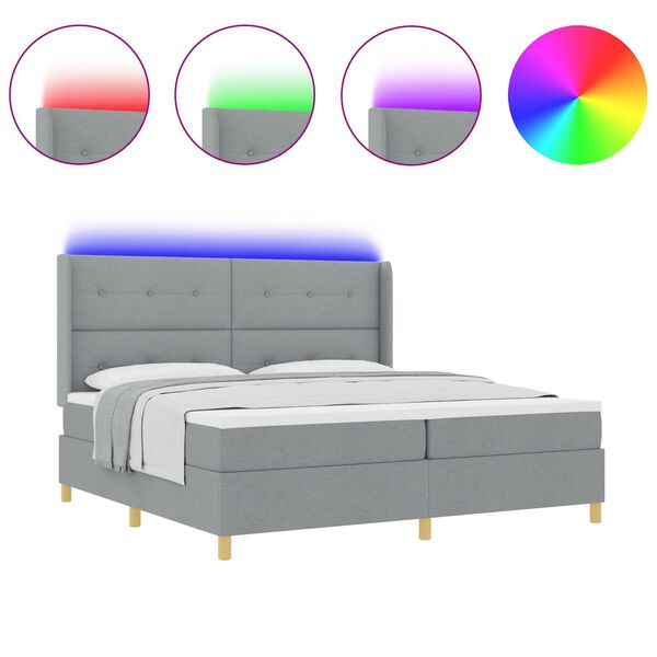 vidaXL Postelja z vzmetnico z vzmetnico Svetlo siva 140 x 200 cm blago