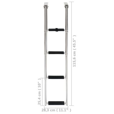vidaXL Zložljiva lestev za vkrcanje s 4 stopnicami nerjaveče jeklo