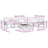 vidaXL Zunanja garnitura za sedenje z blazino 7 pcs Naravna in smetana