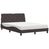 vidaXL Postelja z vzmetnico temno rjav 140x190 cm blago